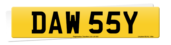 Registration number DAW 55Y